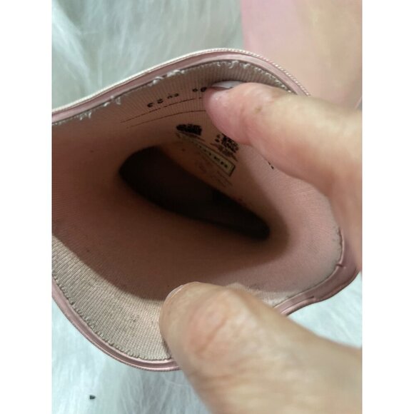 Hunter Kids Pink Gloss Rain Boots Size 8 - Picture 5 of 7